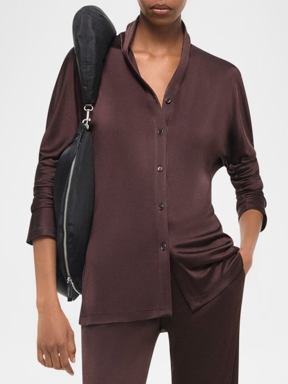 Helmut Lang Long-Sleeve Liquid Jersey Top